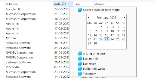 Sort-the-list-according-to-the-latest-installed-applications