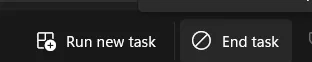 click on end task
