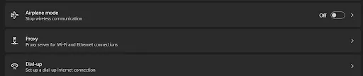 find proxy settings