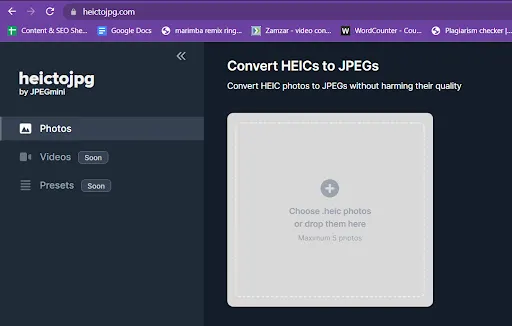 upload your HEIC image.