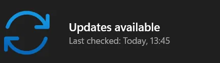 Shows PC is up to date