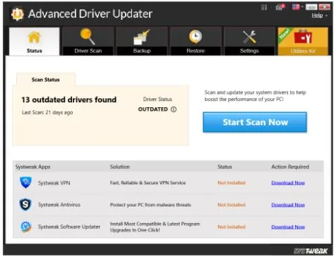 advanced driver updater to update Intel NUC driver