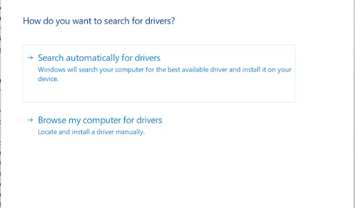 search automatically for drivers