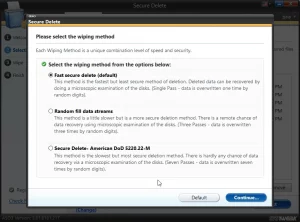 select method in secure delete