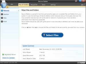 wipe files and folders