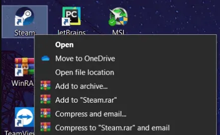 Click on open file location