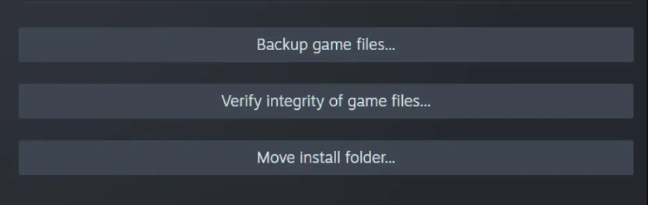 Click on verify the integrity of the game files option