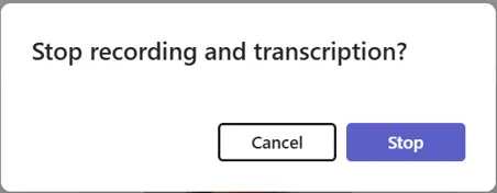 Confirm action click Stop button