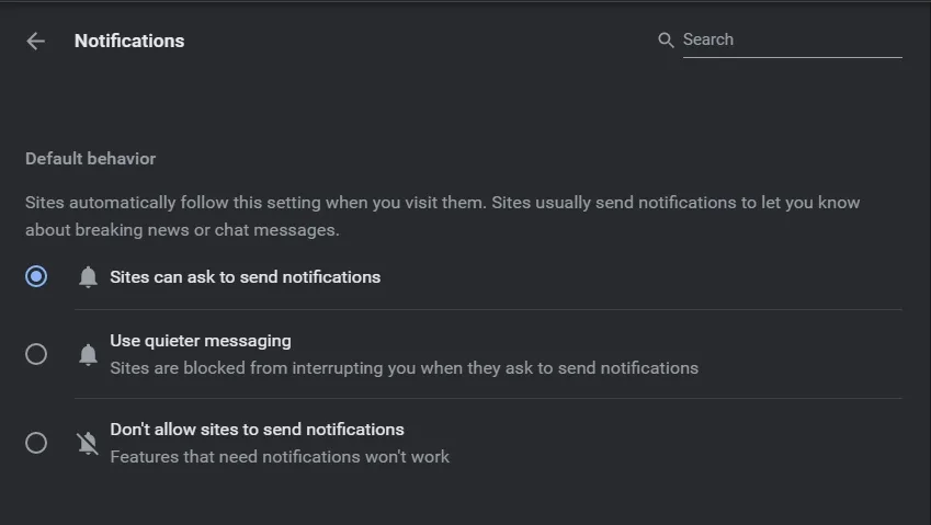 Do not allow notifications (1)