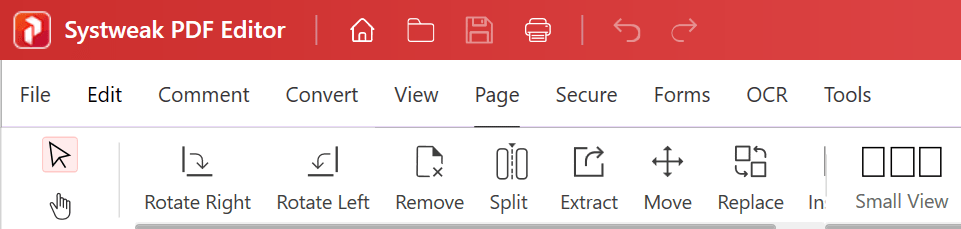 Pages Tab Systweak PDF Editor
