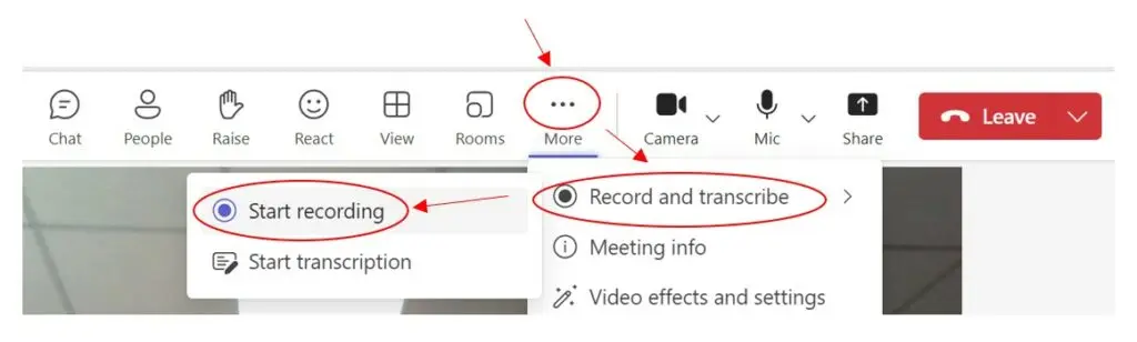 Record and transcribe start recording