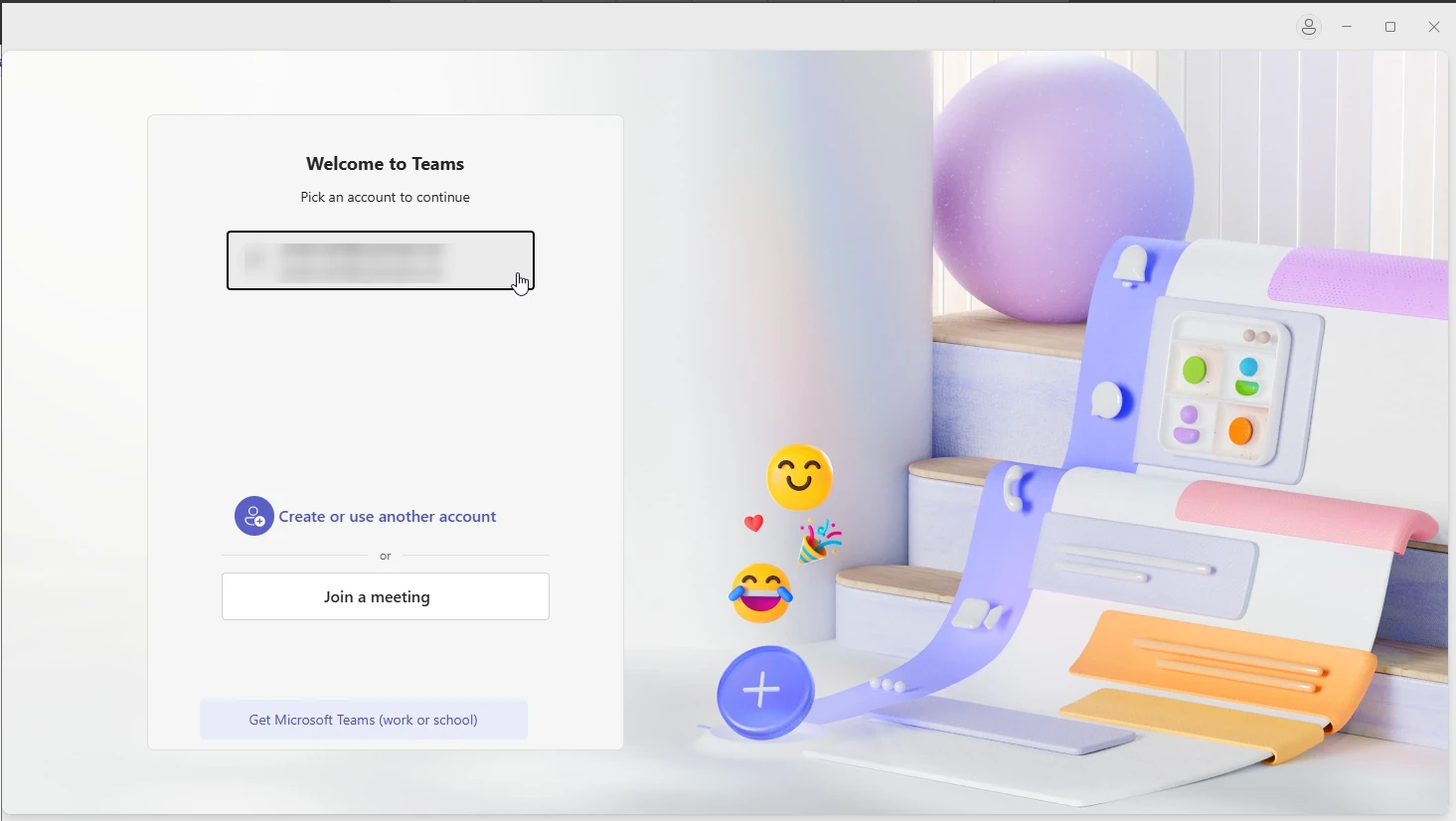 Teams welcome screen