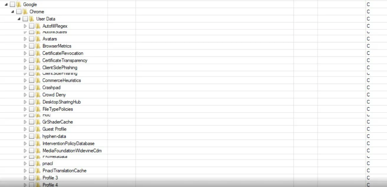 all deleted files along with its name and size