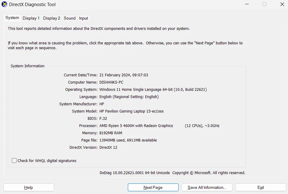 directx-diagnostic-tool