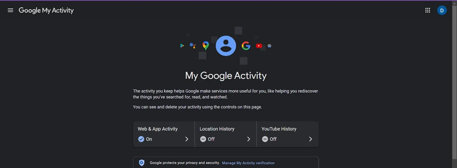 google my activity