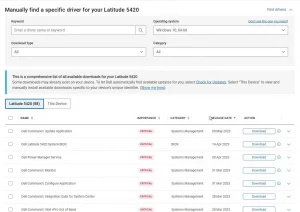 manually find a specific diver for Latitude 5420