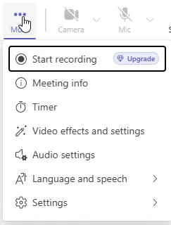 upgrade for start recording