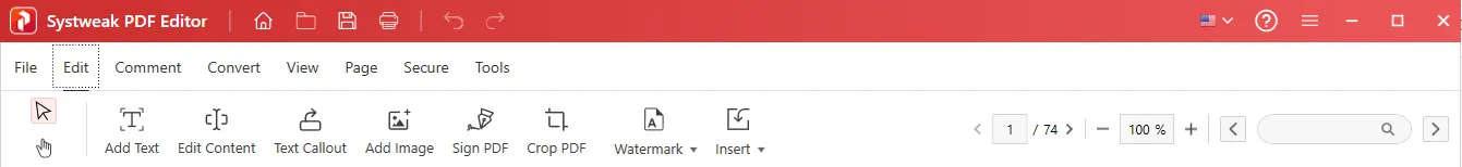 Systweak PDF Editor_Edit Feature