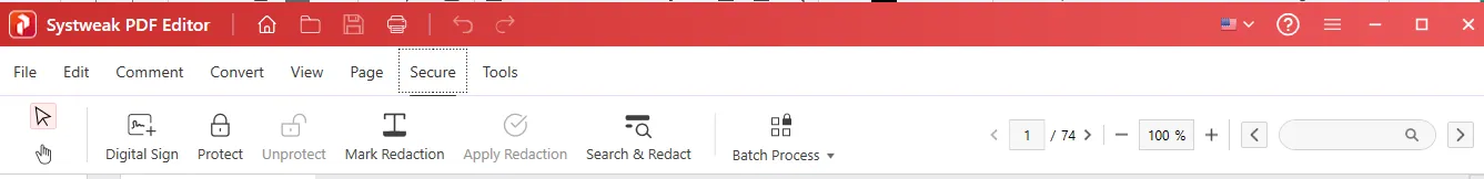 Secure PDF_Systweak PDF Editor