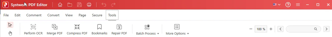 Tools tab_Systweak PDF Editor