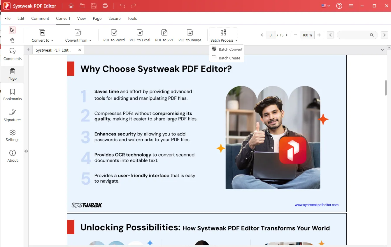 Batch convert_Systweak PDF Editor