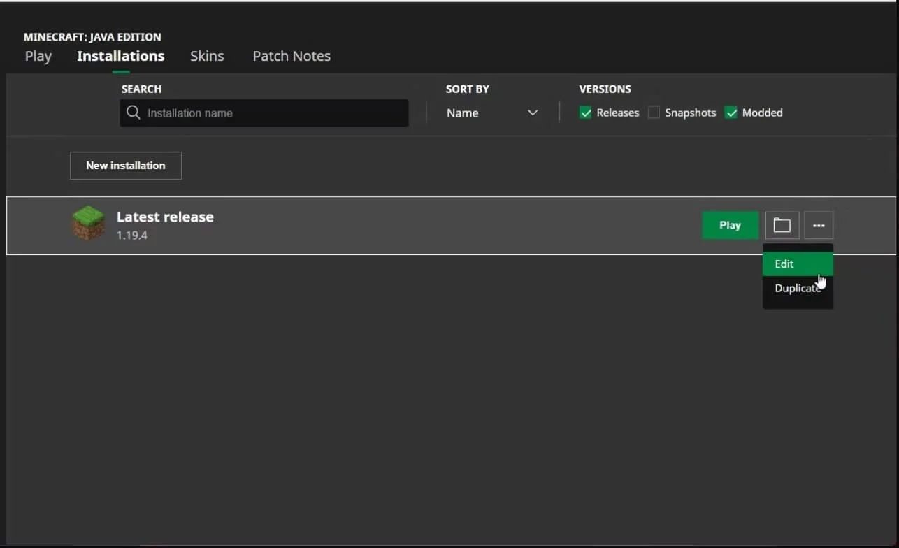 Installations-tab-to-find-latest-release