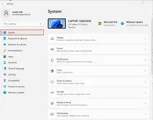 System settings