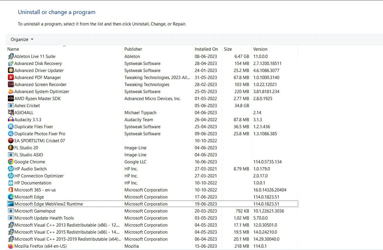 find PremierOpinion application - list of all installed apllication