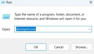 open the Device Manager