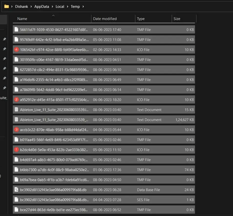 select all the files