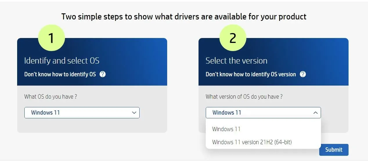 select-version-option-hp-official-website