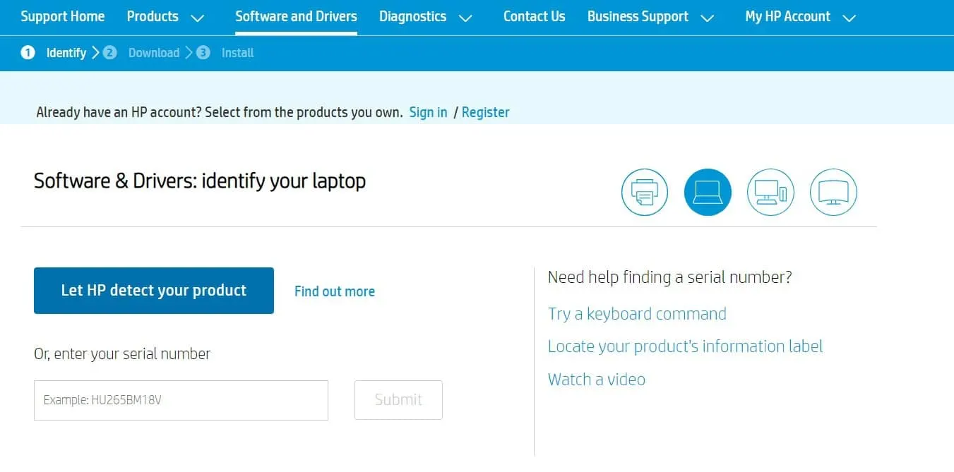 software-and-drivers-tab-hp-official-website