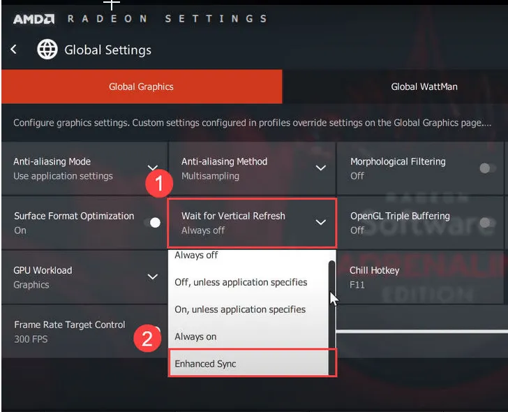 AMD Radeon Settings_Enhanced Sync