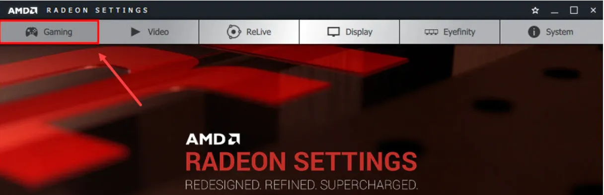 AMD Radeon Settings_Gaming tab
