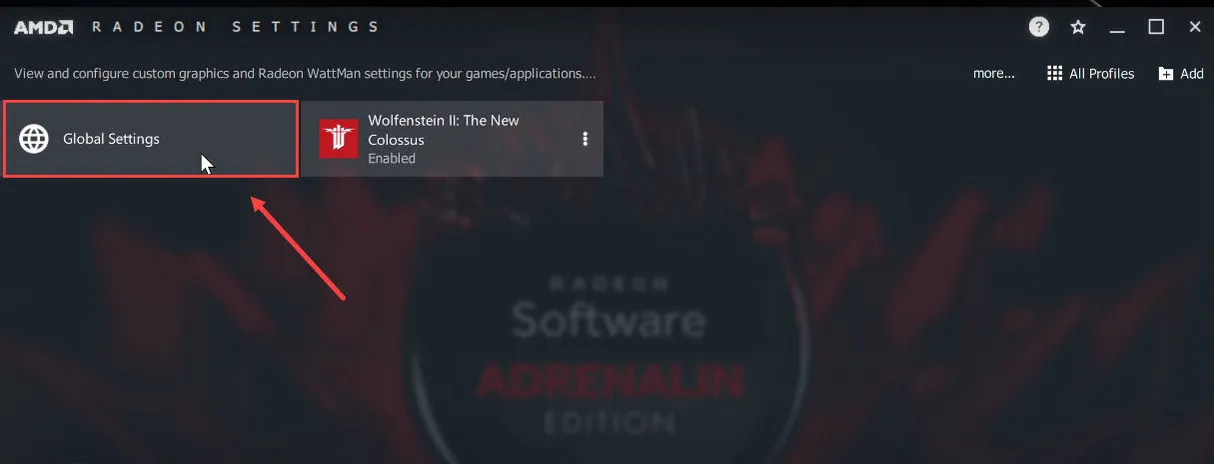 AMD Radeon Settings_Global Settings