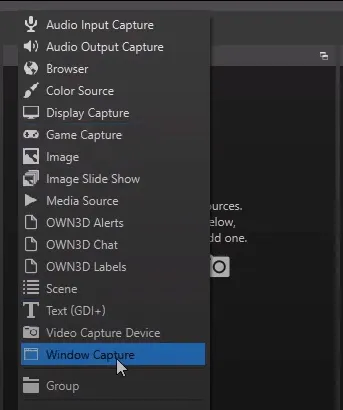 Choose Window Capture