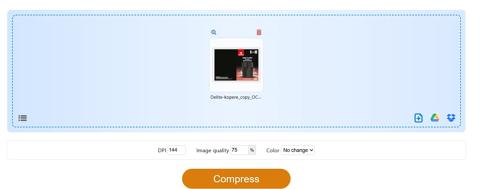 Compress button PDF24
