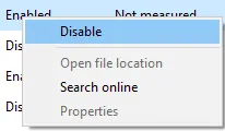 Disable option