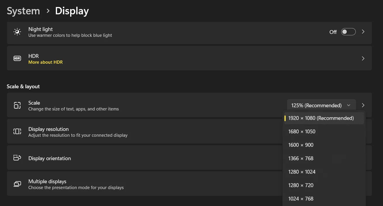 Display-Resolution-settings