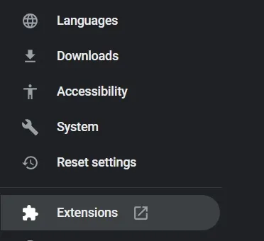 Extensions option