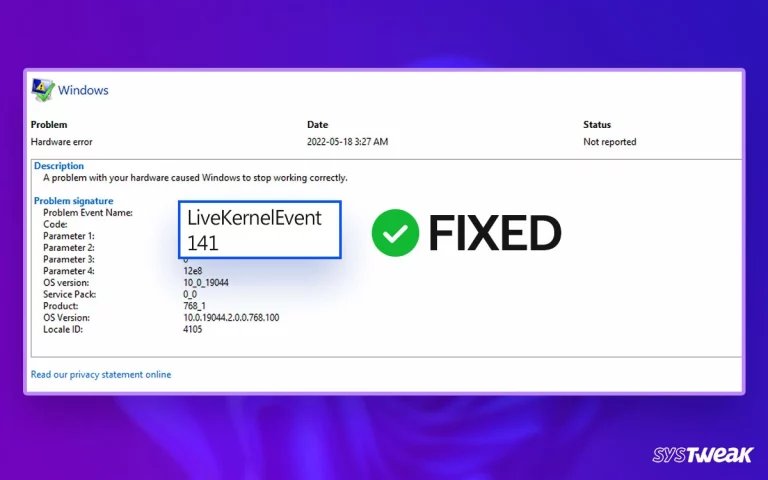 Fix-LiveKernelEvent-141-Hardware-Error