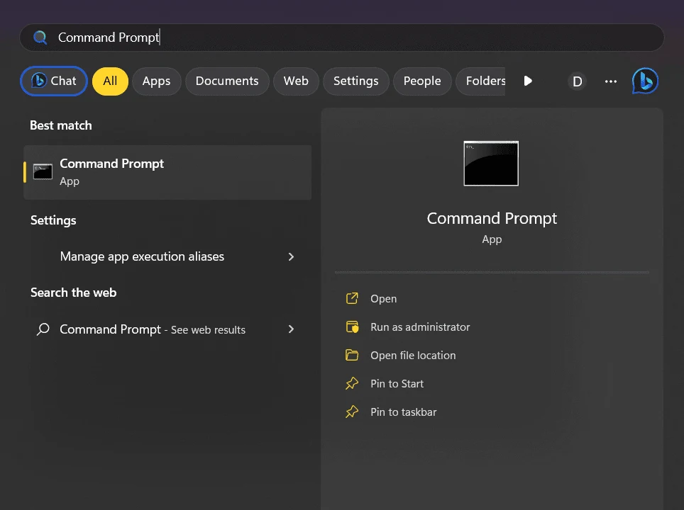 Run the Command Prompt