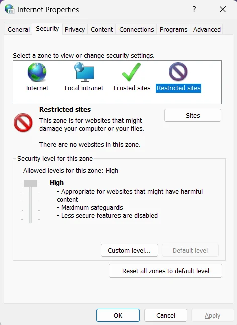 Security-tab