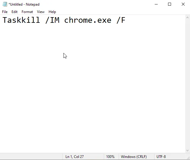 Taskkill IM chrome command