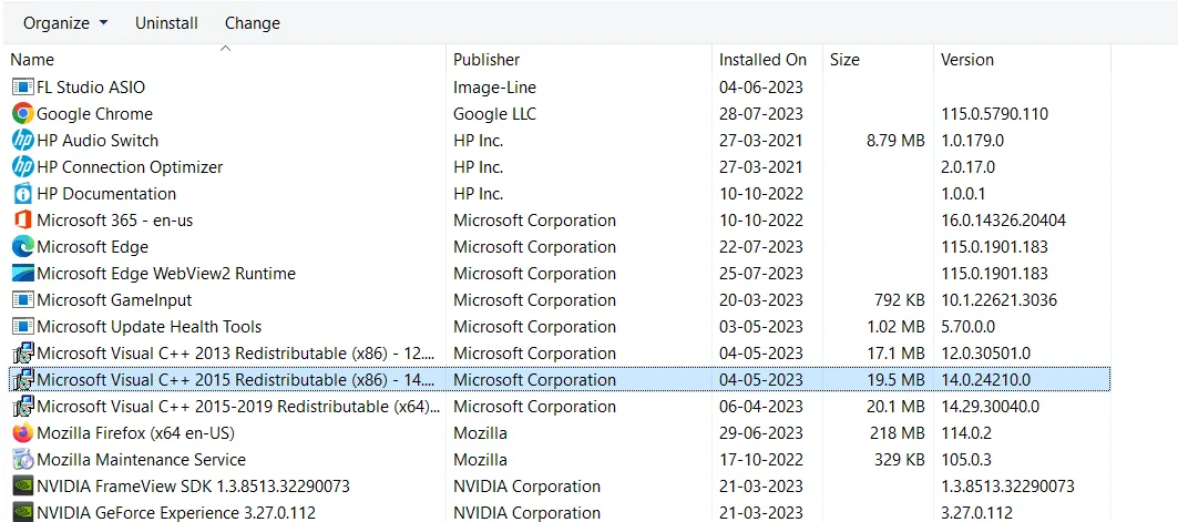 Visual C++ Redistributable files