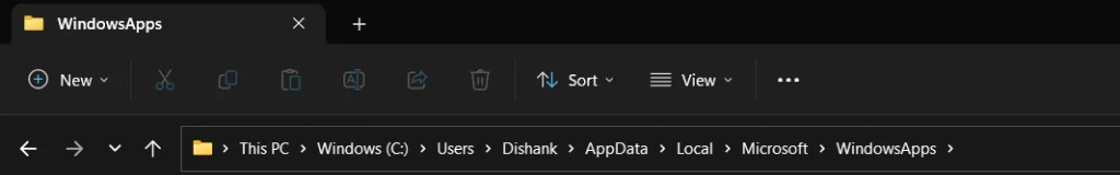 file explorer window path