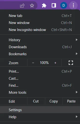 go to settings