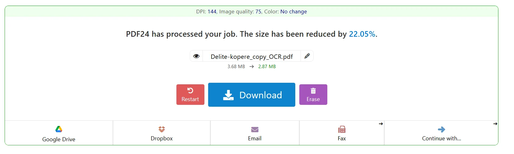 reduced PDF file
