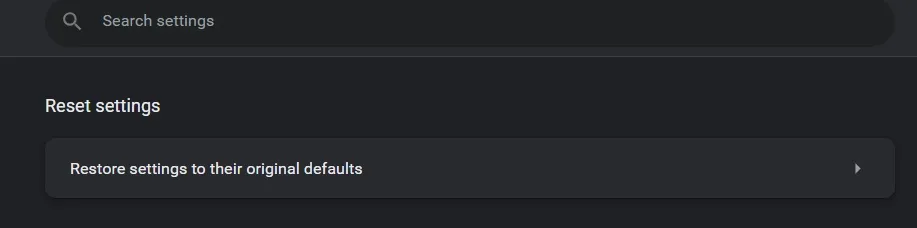 settings reset page