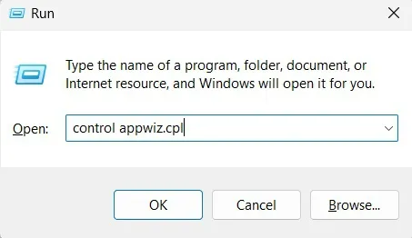 type command-control appwiz.cpl